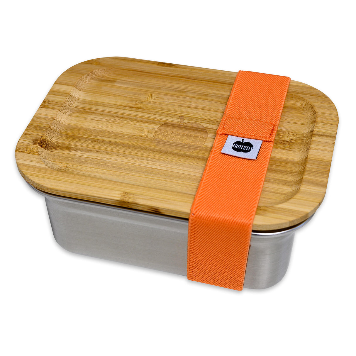 Brotzeit WOODY lunch box made of stainless steel with bamboo lid