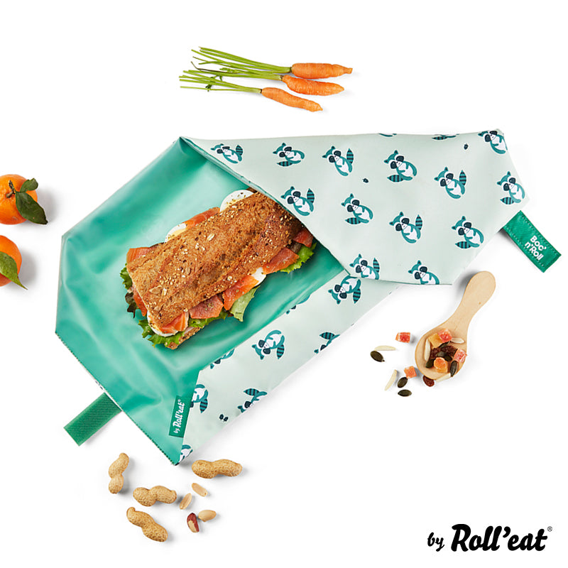 Roll'eat Boc`n`Roll ANIMALS Collection Sandwich Wrap waschbarer Snackbag Brotbeutel