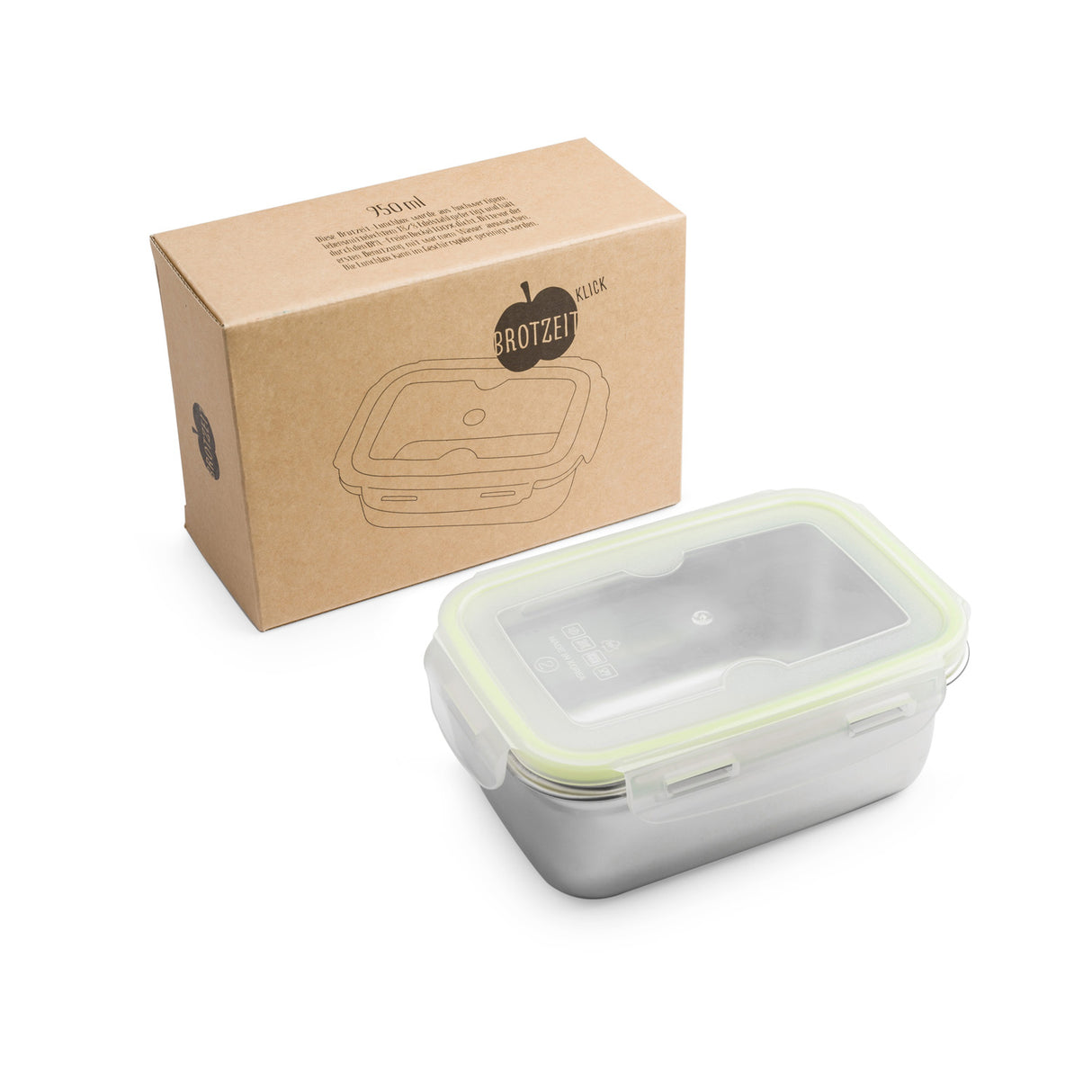 Brotzeit klick Brotdose Lunchbox aus Edelstahl 100% BPA frei dicht verschliessbar