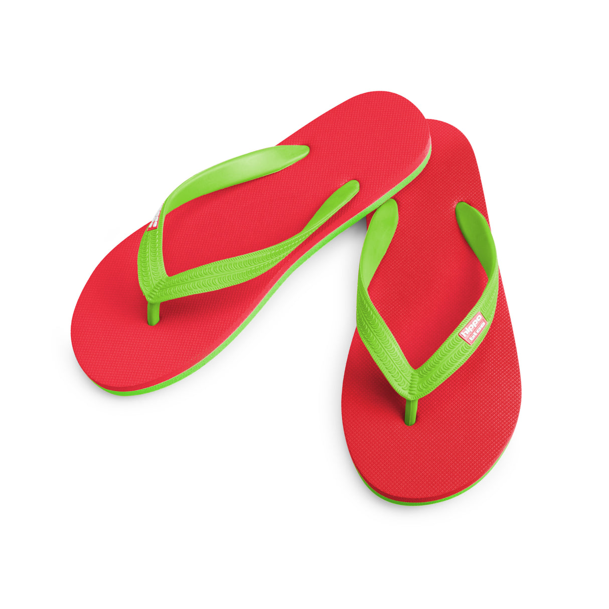 Hippobloo Flip Flop rot-grün aus Naturkautschuk BPAfrei vegan