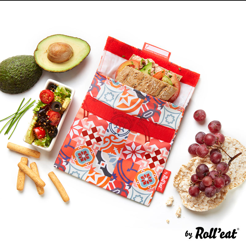 Roll'eat Snack'n'go Patchwork Lunchbag waschbarer Snackbag Brotbeutel