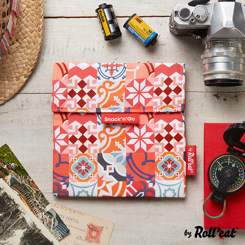 Roll'eat Snack'n'go Patchwork Lunchbag waschbarer Snackbag Brotbeutel