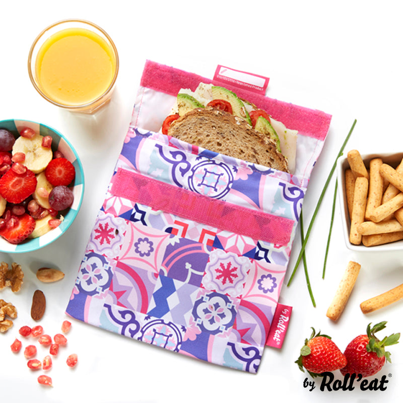 Roll'eat Snack'n'go Patchwork Lunchbag waschbarer Snackbag Brotbeutel