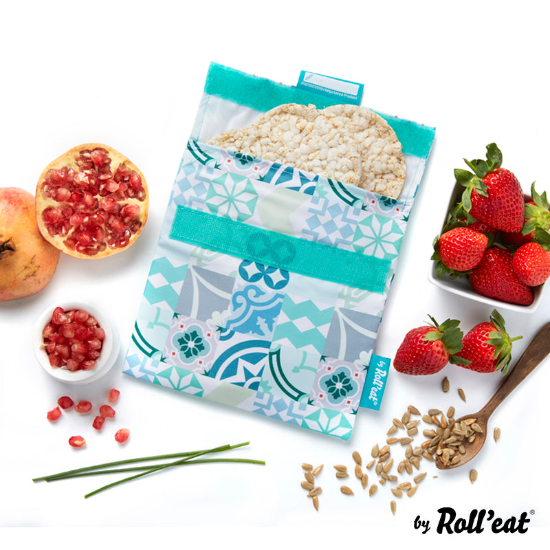 Roll'eat Snack'n'go Patchwork Lunchbag waschbarer Snackbag Brotbeutel