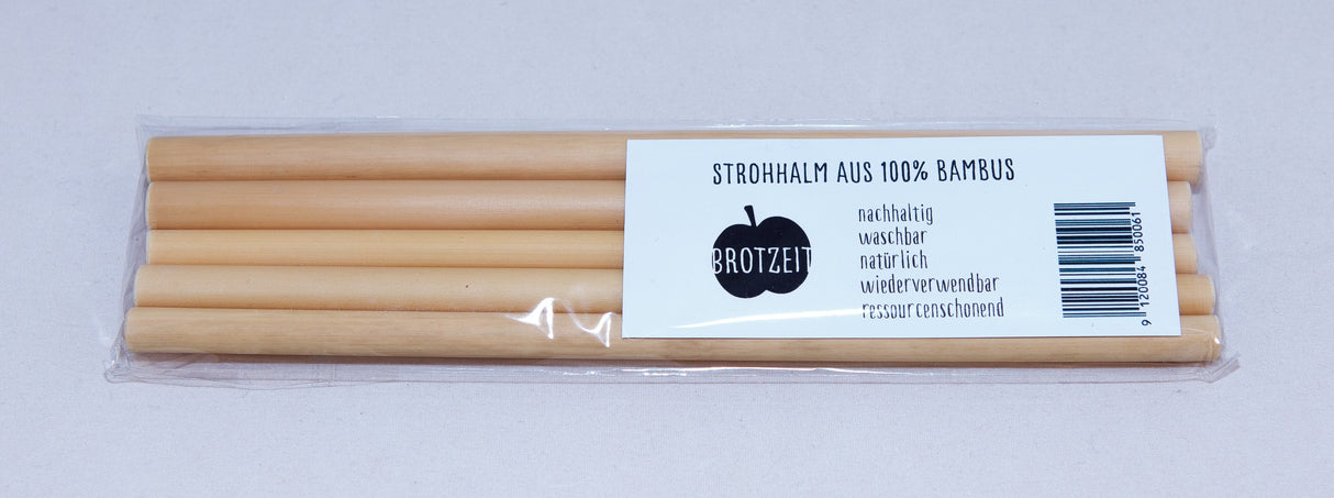 Brotzeit Trinkhalme aus Bambus 5er Set Strohhalme plastikfrei