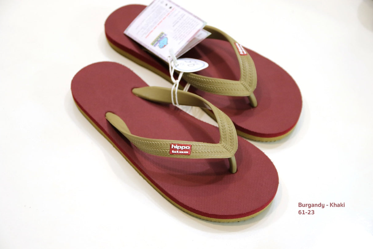 Hippobloo Flip Flop burgund camel aus Naturkautschuk BPAfrei vegan Hippo Bloo
