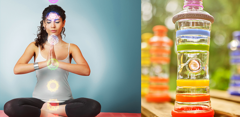 i9 informierte Wasserflasche mit Chip Sport i9bottle Chakra Flasche Poznik iglass i91422