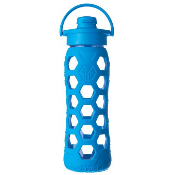 Lifefactory Trinkflasche aus Glas 650ml mit Sport Cap Flip Top Cap 22 oz