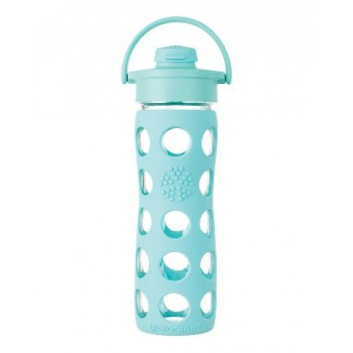 Lifefactory Trinkflasche aus Glas 650ml mit Sport Cap Flip Top Cap 22 oz