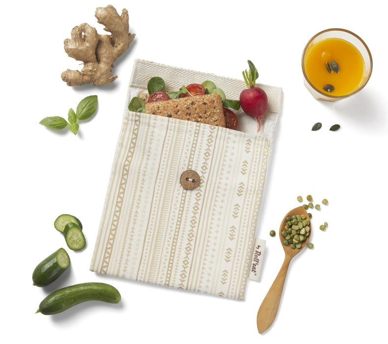 Roll'eat Snack'n'go BIO line ETNIA Collection Lunchbag waschbarer Snackbag Brotbeutel