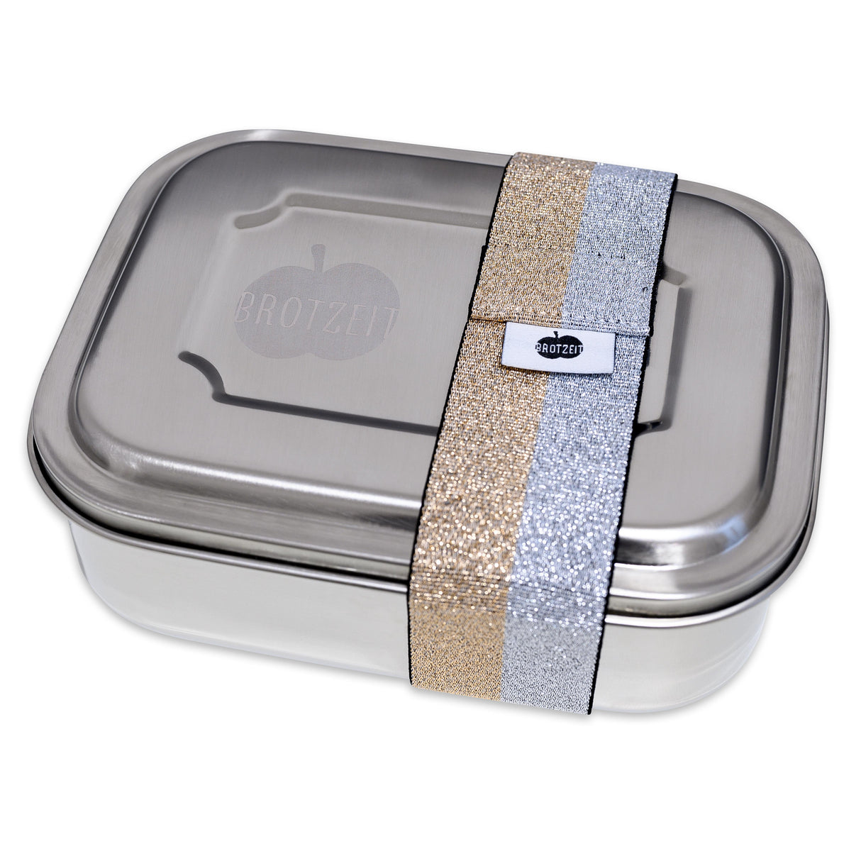Brotzeit ZWEIER Lunchboxen Brotdose Jausenbox mit Unterteilung aus Edelstahl 100% BPA frei