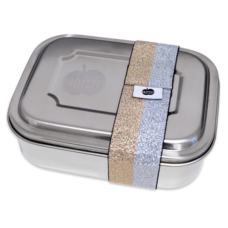 Brotzeit ZWEIER Lunchboxen Brotdose Jausenbox mit Unterteilung aus Edelstahl 100% BPA frei