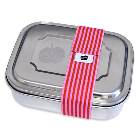 Brotzeit ZWEIER Lunchboxen Brotdose Jausenbox mit Unterteilung aus Edelstahl 100% BPA frei