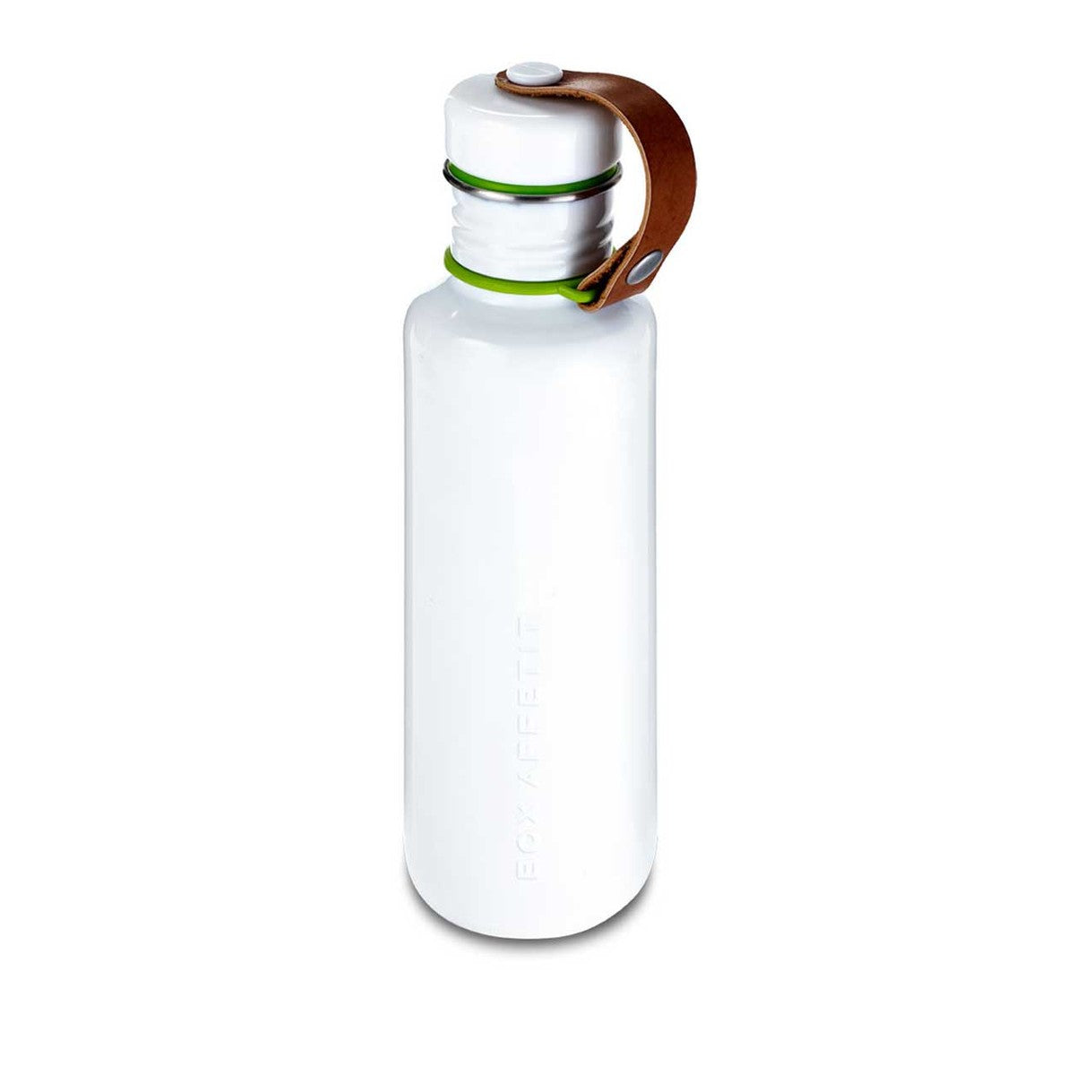 Drinking bottle made of stainless steel white BPA-free in retro style vegan