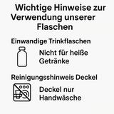 Brotzeit drinking bottle made of stainless steel, plastic-free and BPA-free in 3 sizes
