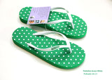 Hippobloo Flip Flop green polka made of natural rubber BPA-free vegan Hippo Bloo