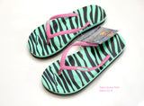 Hippobloo Flip Flop zebra turquoise pink Bogota made of natural rubber vegan Hippo Bloo