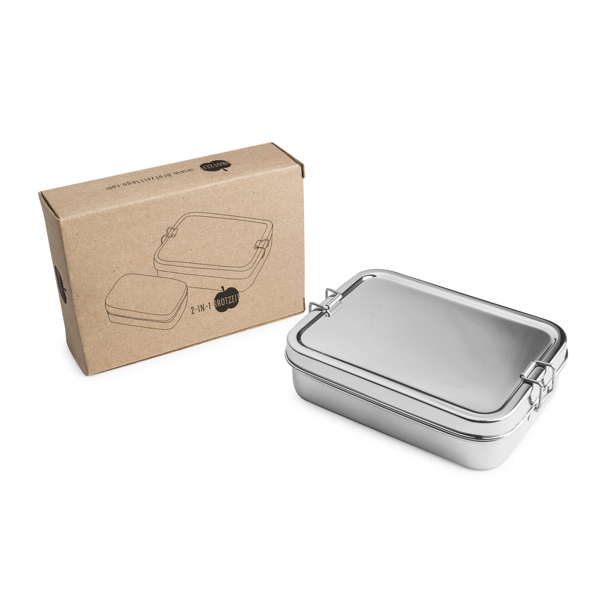 Brotzeit Lunchbox 2in1 Two-in-one lunch box made of stainless steel