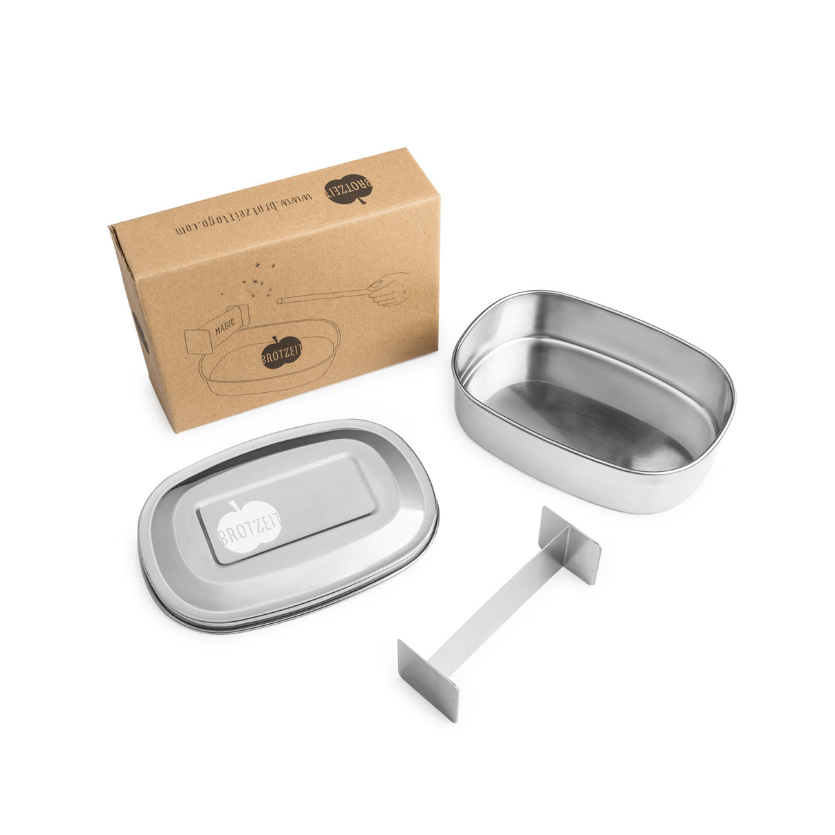 Brotzeit MAGIC lunch boxes lunch box snack box with removable dividers made of stainless steel