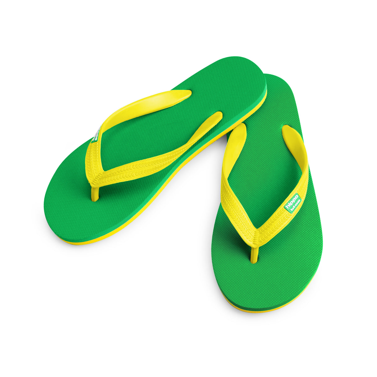 Hippobloo Flip Flop green-yellow made of natural rubber BPA-free vegan