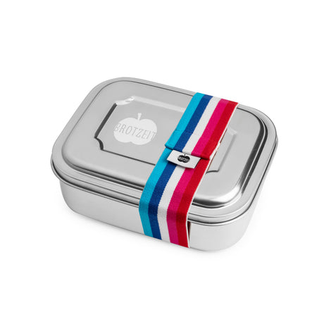 Brotzeit ZWEIER Lunchboxen Brotdose Jausenbox mit Unterteilung aus Edelstahl 100% BPA frei
