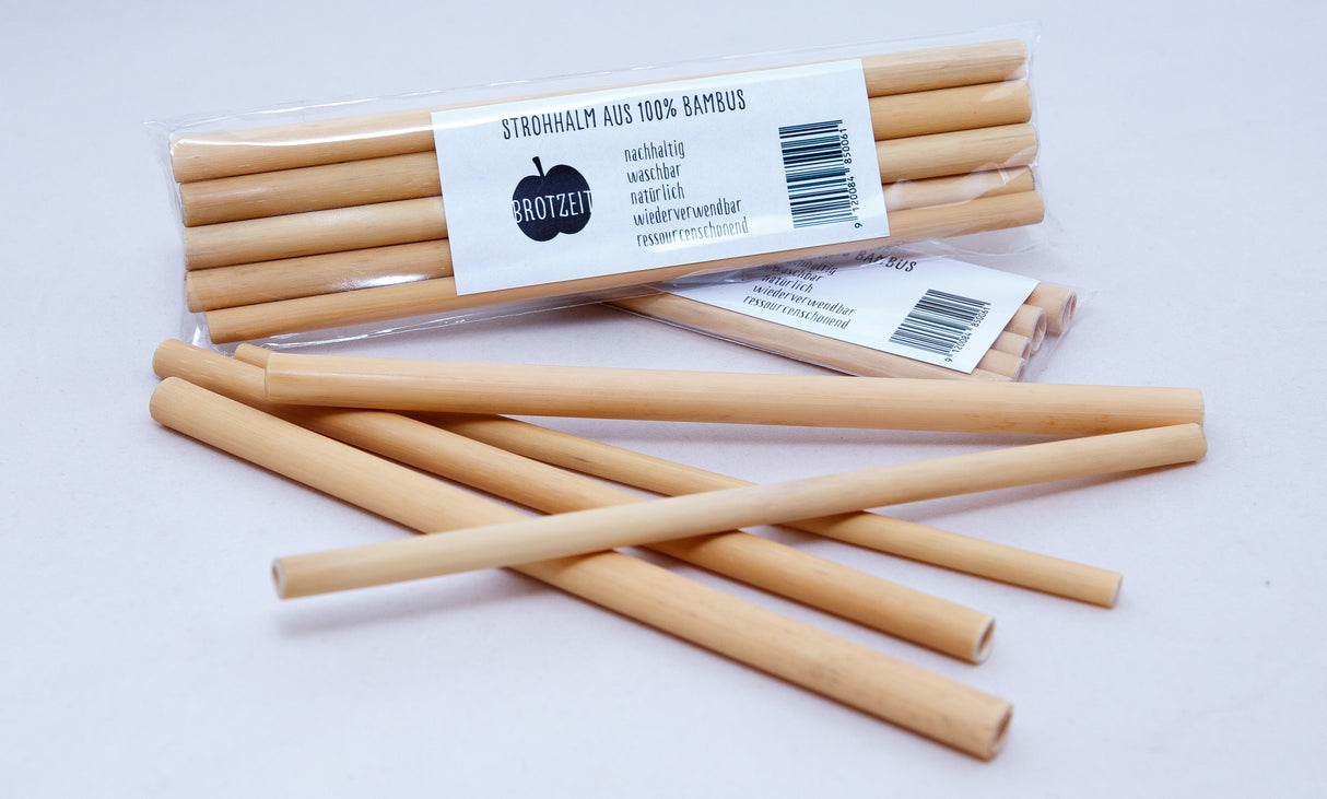 Brotzeit drinking straws made of bamboo set of 5 straws plastic-free