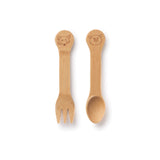 bambu children's cutlery spoon fork made of bamboo 18m+