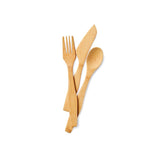 bambu cutlery set 3-piece knife fork spoon set made of bamboo