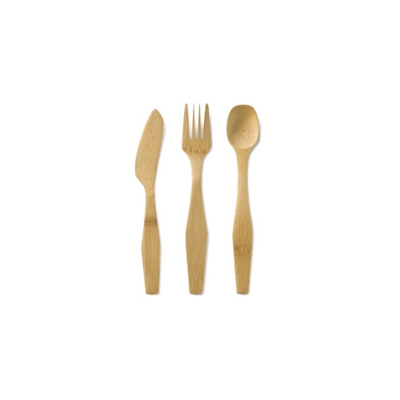 bambu cutlery set 3-piece knife fork spoon set made of bamboo