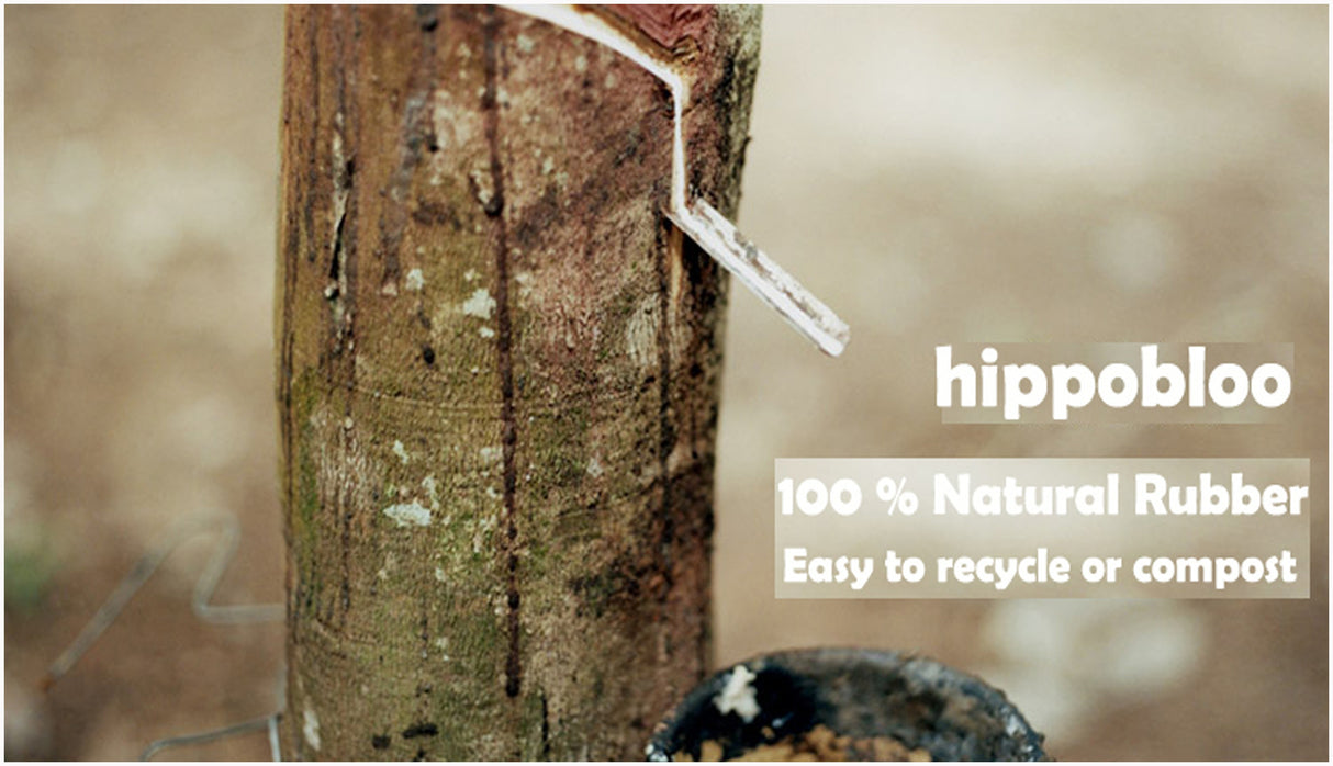 Hippobloo Flip Flop green polka made of natural rubber BPA-free vegan Hippo Bloo