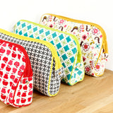 Keep Leaf Kosmetiktasche gross Toiletttasche Make up Tasche aus Bio Baumwolle waschbar Schminktasche