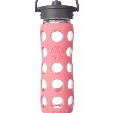 Lifefactory Trinkflasche aus Glas 475ml mit Straw Cap 16oz BPAfrei